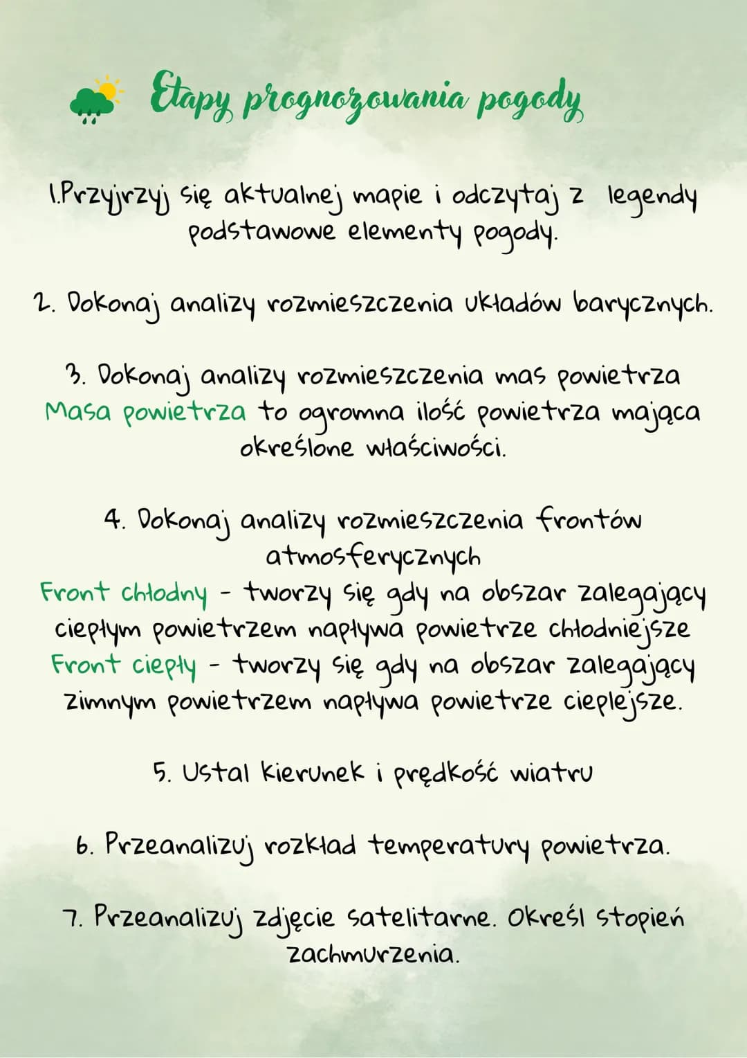 Prognozowanie pogody
Czym jest pogoda?
Pogoda to chwilowy stan atmosferyczny w danym
miejscu i czasie. Podstawowe elementy pogody to:
-tempe