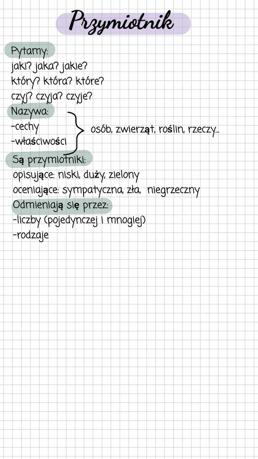Czasownik
Pytamy: co robi? co się z nim dzieje? w jakim stanie
się znajduje?
Odmienia się przez:
-osoby
-liczby
-czasy
-rodzaje (w czasie pr
