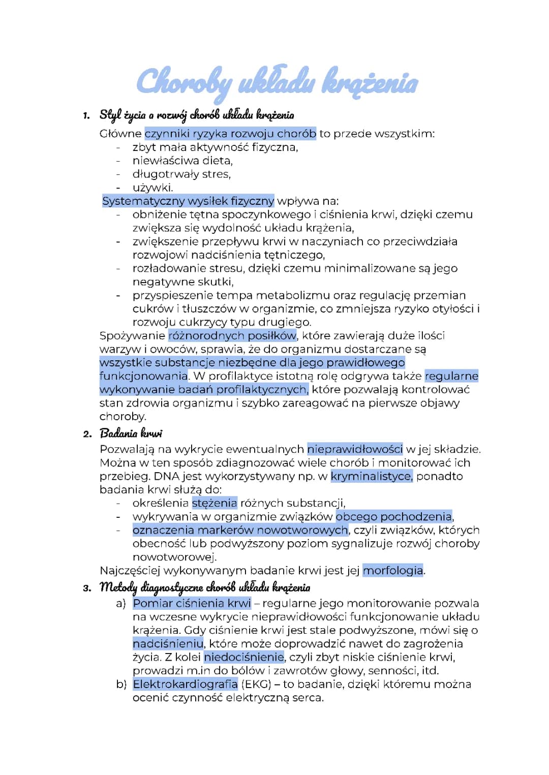choroby układu krążenia