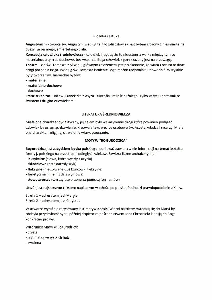 Czas trwania epoki -476-1453 r. (V-XV w.)
Teocentryzm - pogląd uznający boga/bogów za przyczynę i cel istnienia wszystkich bytów
Uniwersaliz