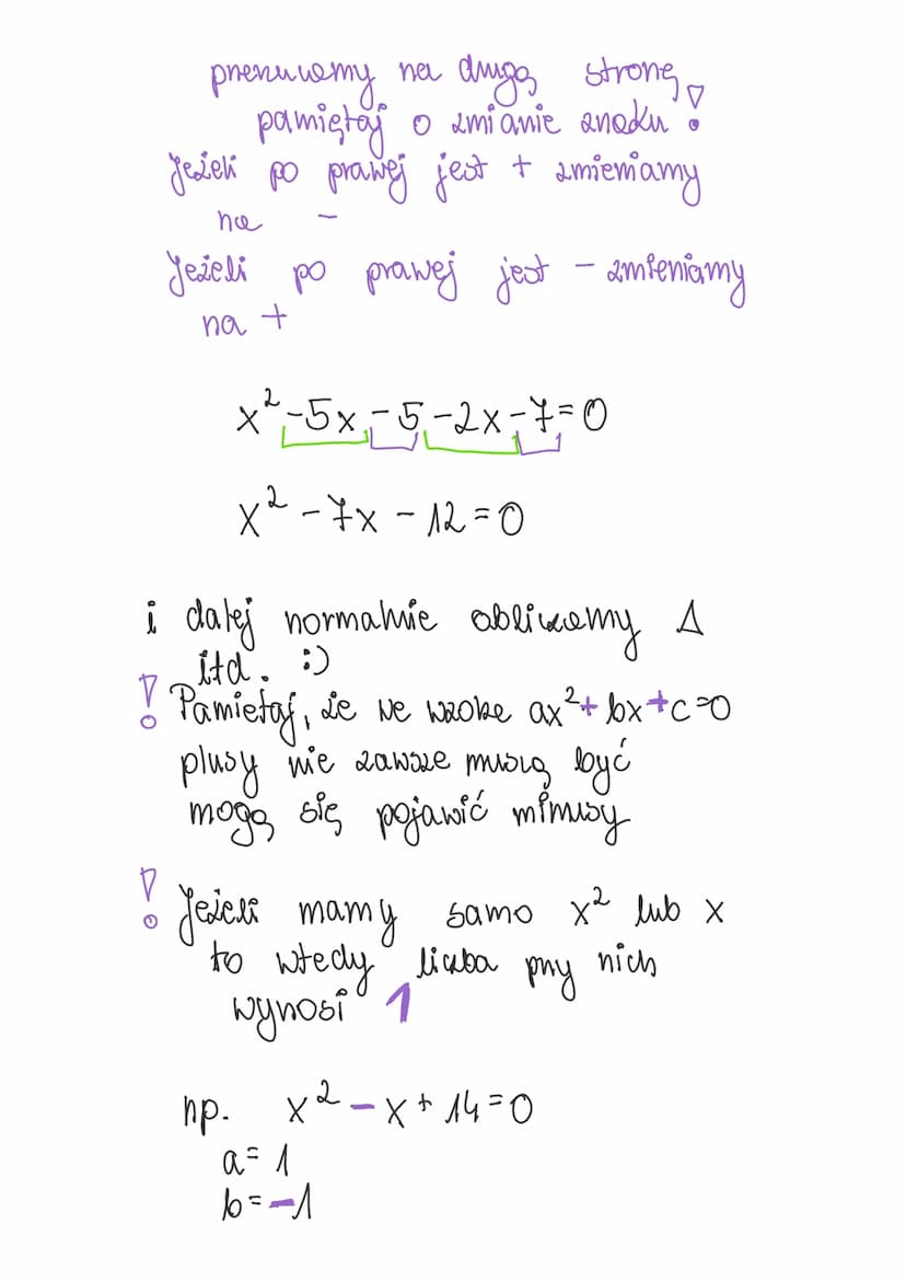 RÓWNANIA KWADRATOWE
ax²2²+bx+c=0
gdzie:
a to
a, b, c ER -współczynniki
XER-amienna
WYRÓZNIK RÓWNANIA
KWADRATOWE GO
nazywany jest równies DEL