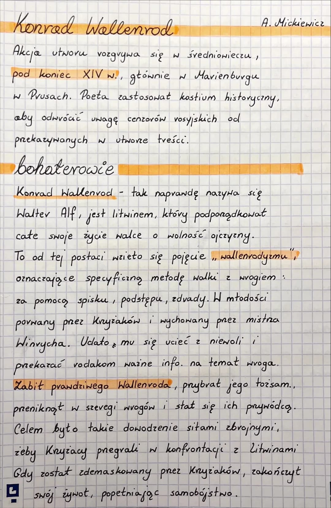 Konrad Wallenrod
Akcja utworu vozgrywa się
vozgrywa
się w średniowieczu,
Marienburgu
pod koniec XIV w., głównie
Prusach. Poeta zastosowat ko