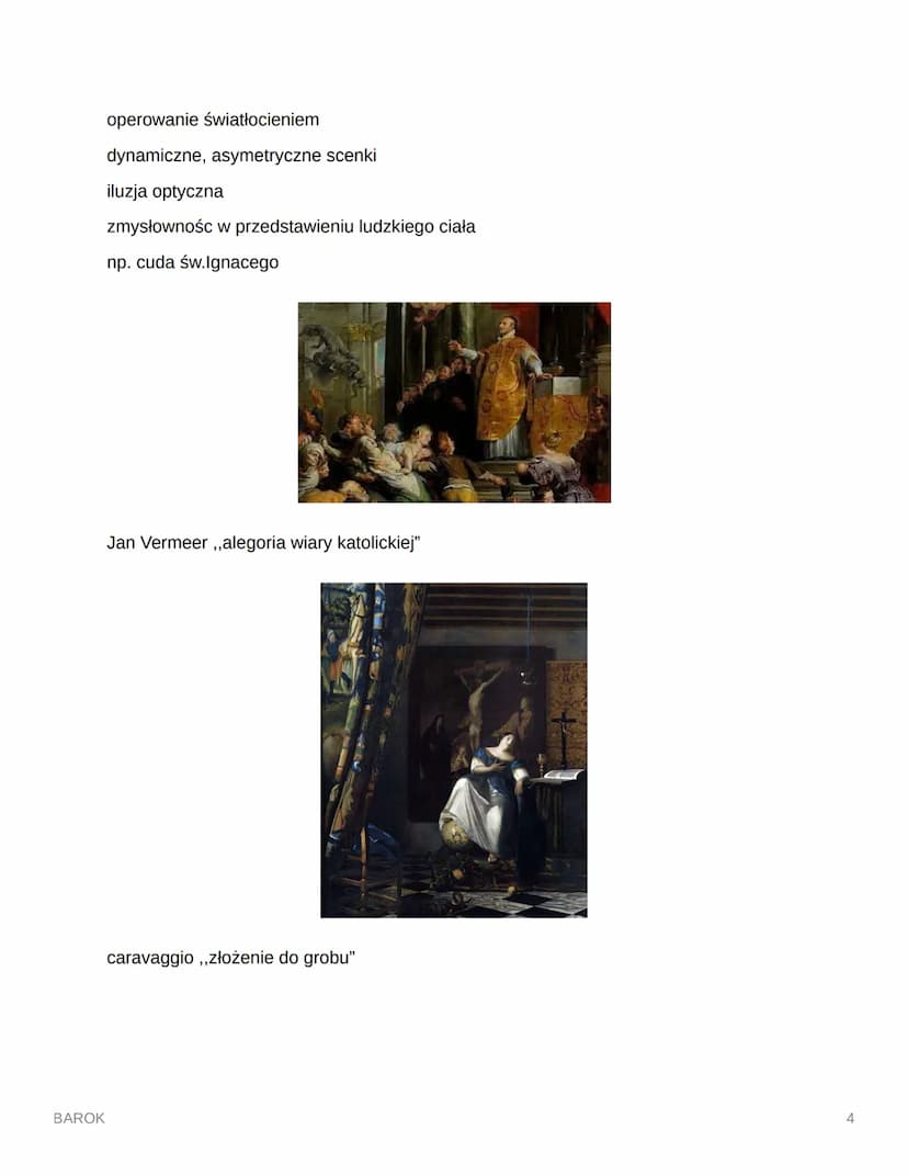 BAROK
BAROK
BAROK- barocco(dziwny) perła o nieregularnych kształtach
ramy czasowe: europa koniec XVIw-początek XVIIIw, Polska XVI- połowa XV