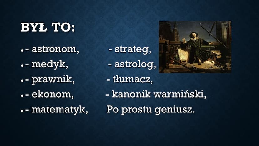 Mikołaj Kopernik
Wykonała Alicja Wiecheć W SKRÓCIE
• Mikołaj Kopernik urodził się 19 lutego 1473
roku w Toruniu jako syn kupca. Udowodnił,
ż
