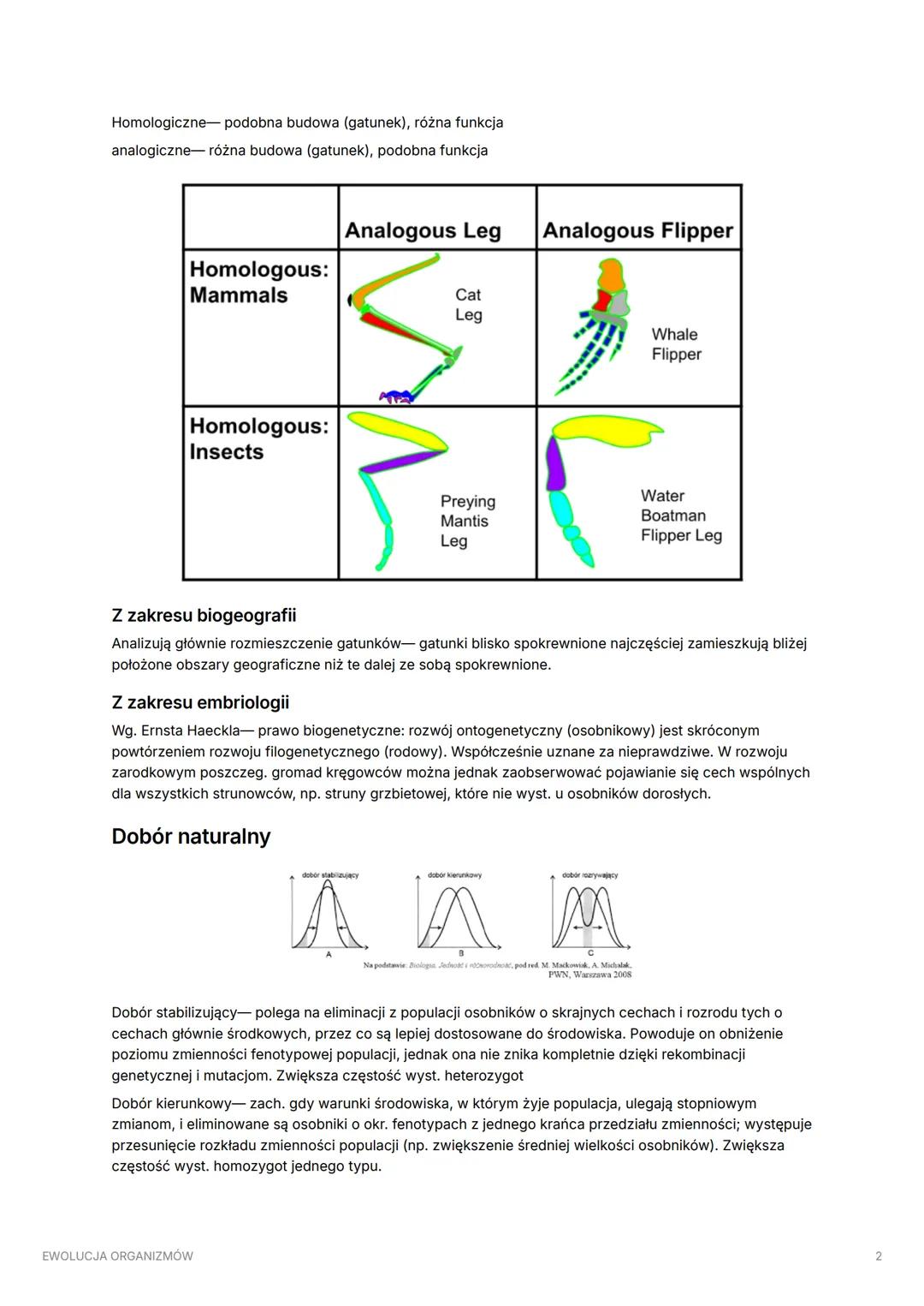 # EWOLUCJA ORGANIZMÓW

## Główne założenia teorii ewolucji:

Wewnątrz gatunku widoczna jest zmienność osobnicza pojedyncze osobniki się różn