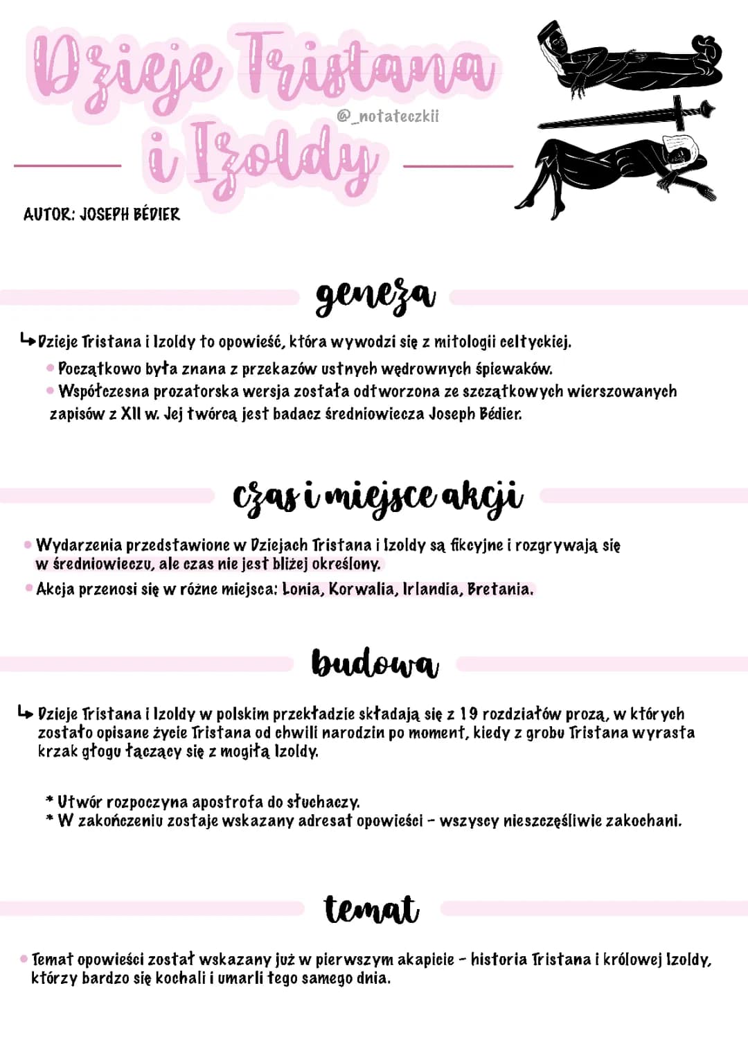 Dzieje Tristana i Izoldy - Streszczenie, Notatka, Opracowanie, Plan Wydarzeń