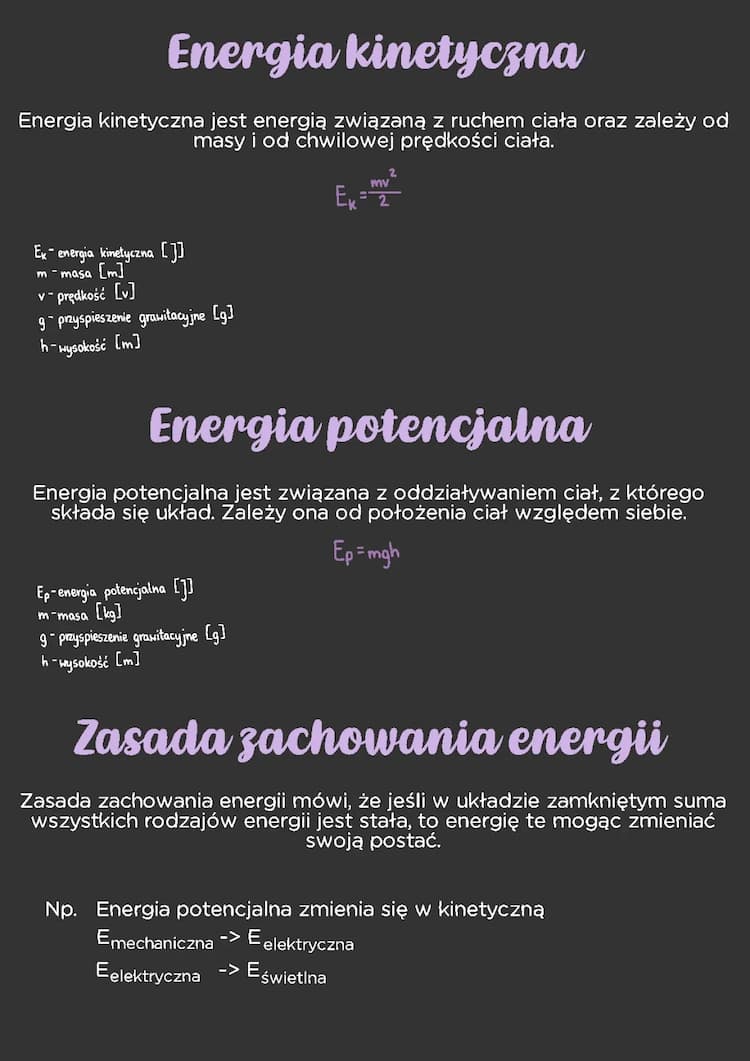 Know Energia kinetyczna, energia potencjalna i zasada zachowania energii thumbnail