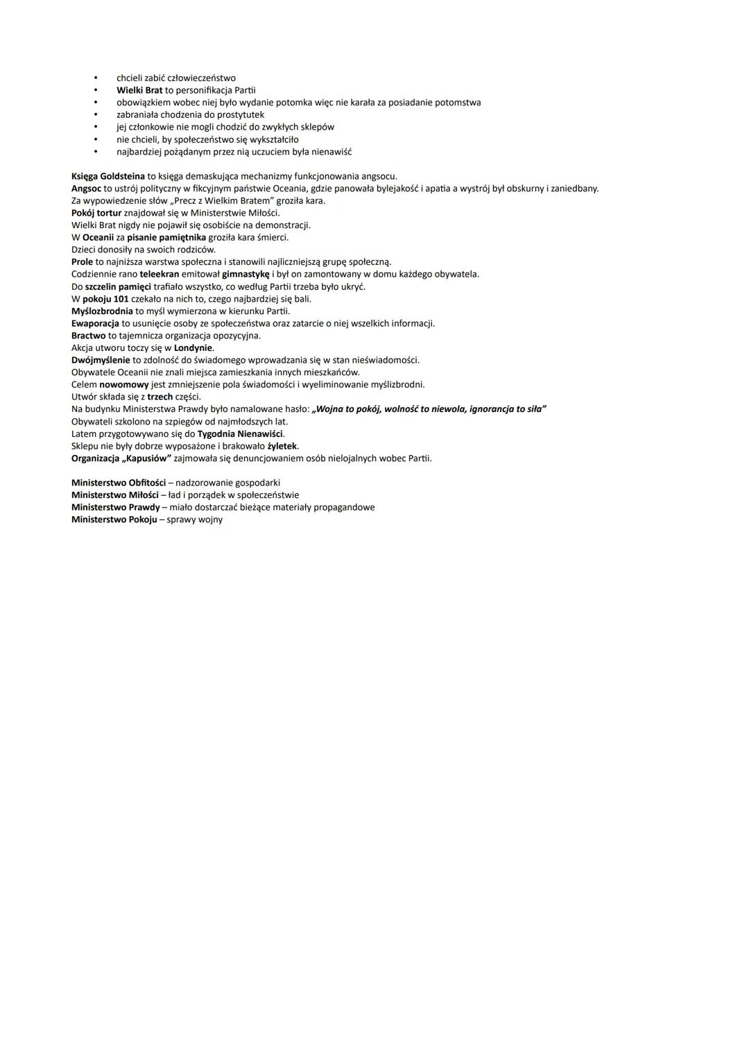 ROK 1984
George Orwell

Winston Smith
* przeciętny obywatel Oceanii, który pracował w Ministerstwie Prawdy w Departamencie Archiwów
* zajmow