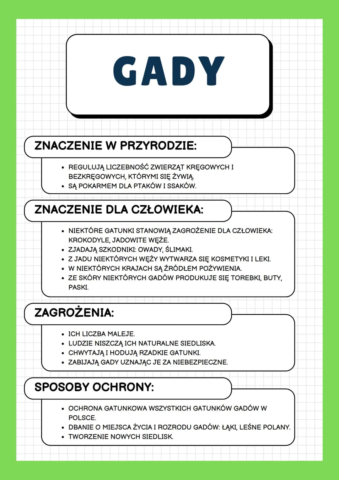 GADY
ŚRODOWISKO ŻYCIA:
WYSTĘPUJĄ NA WSZYSTKICH KONTYNENTACH OPRÓCZ ANTARKTYDY.
WOLĄ CIEPŁY KLIMAT, GDZIE MOGĄ BYĆ AKTYWNE PRZEZ CAŁY ROK.
NA
