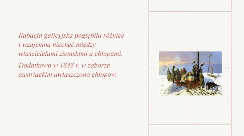 Aleksandra Karwowska IIIa
Rabacja galicyjska
Rzeź galicyjska Rabacja galicyjska miała
miejsce od 19 lutego
do marca 1846 r. na terenach
zach