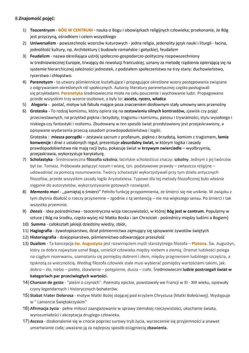 1.Ramy czasowe epoki i wydarzenia graniczne.
Miejsce
Europa V-XVw.
Polska X-XVw.
Średniowiecze
Początek
476r.- upadek cesarstwa
zachodniorzy