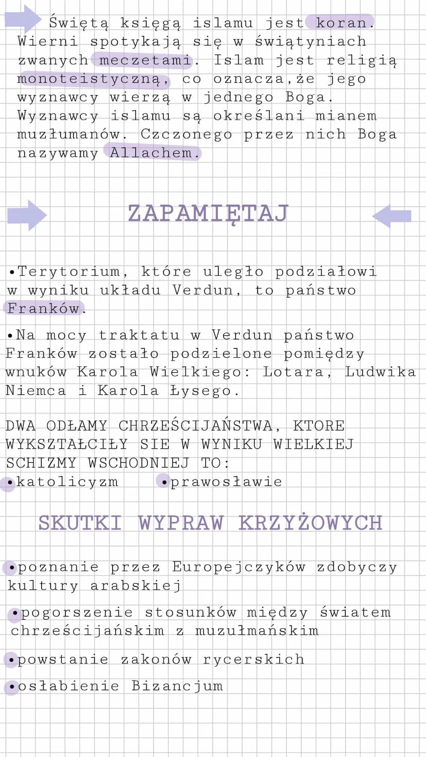POCZĄTKI
ŚREDNIOWIECZA
ważne postacie:
PEPIN MAŁY- pierwszy władca Franków z
dynastii Karolingów.
MAHOMET prorok z Mekki, założyciel
islamu
