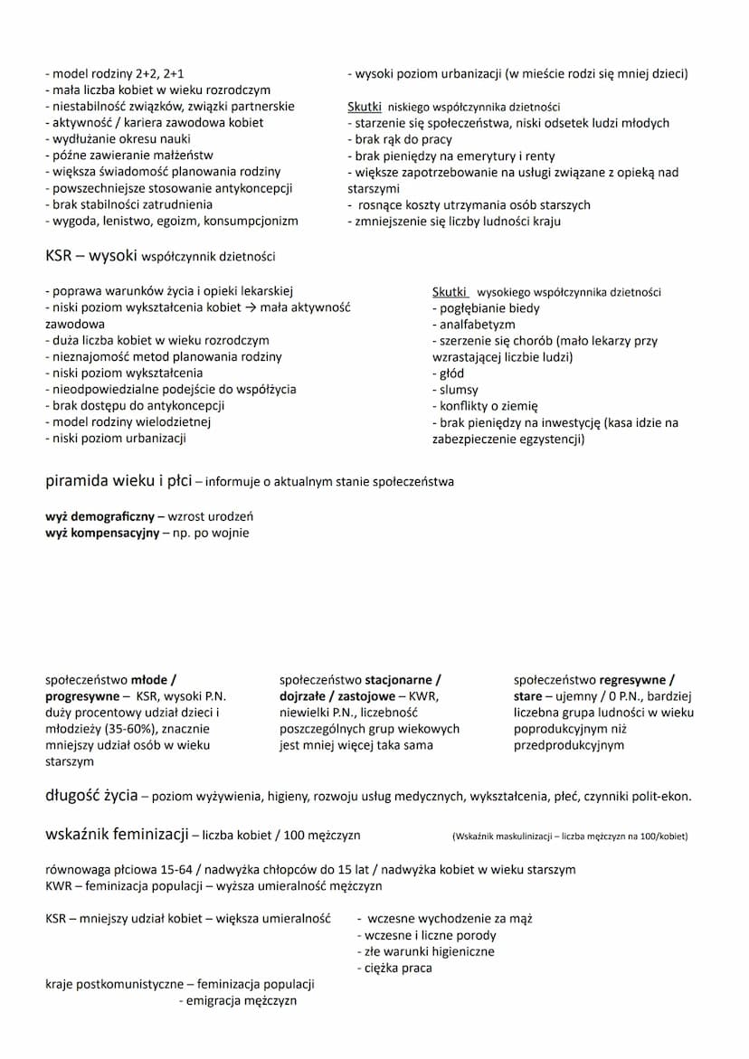 DEMOGRAFIA - nauka o prawidłowościach rozwoju ludności.
7000pne -10mln → początek ery-160mln → 1820-1mld → 1930-2mld → 1975-4mld → 1999–6mld