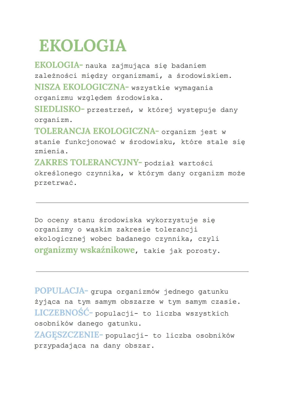 EKOLOGIA
EKOLOGIA- nauka zajmująca się badaniem
zależności między organizmami, a środowiskiem.
NISZA EKOLOGICZNA- wszystkie wymagania
organi