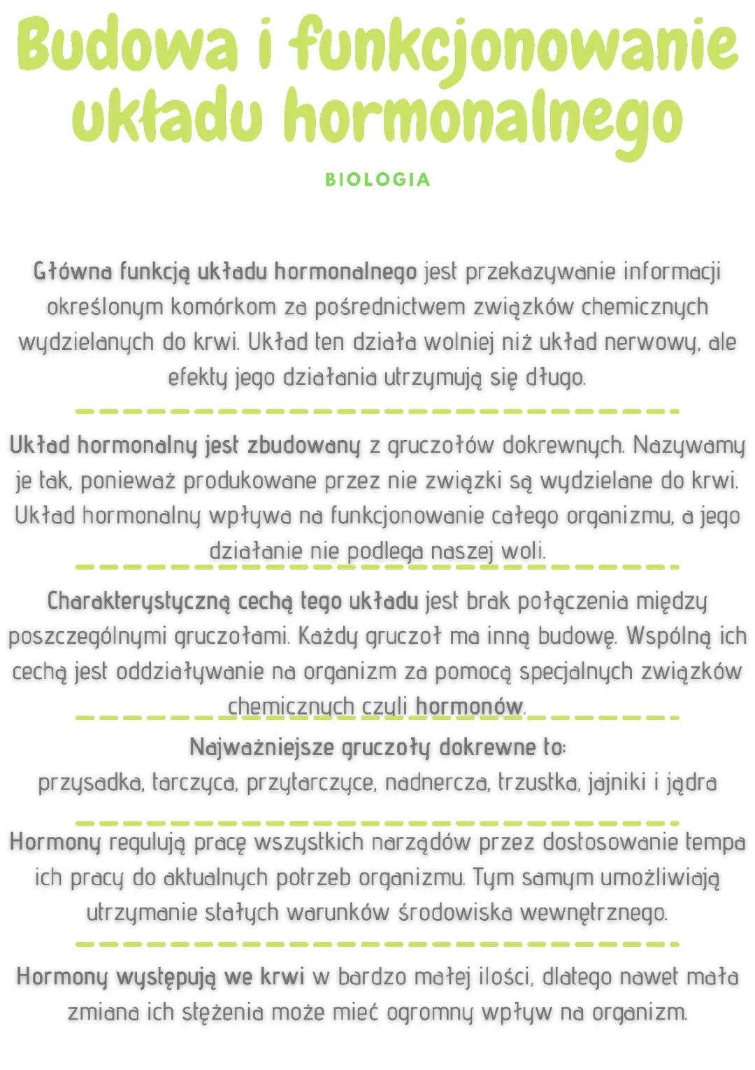 Jak działa układ hormonalny? Testy, notatki i zadania dla uczniów klasy 7