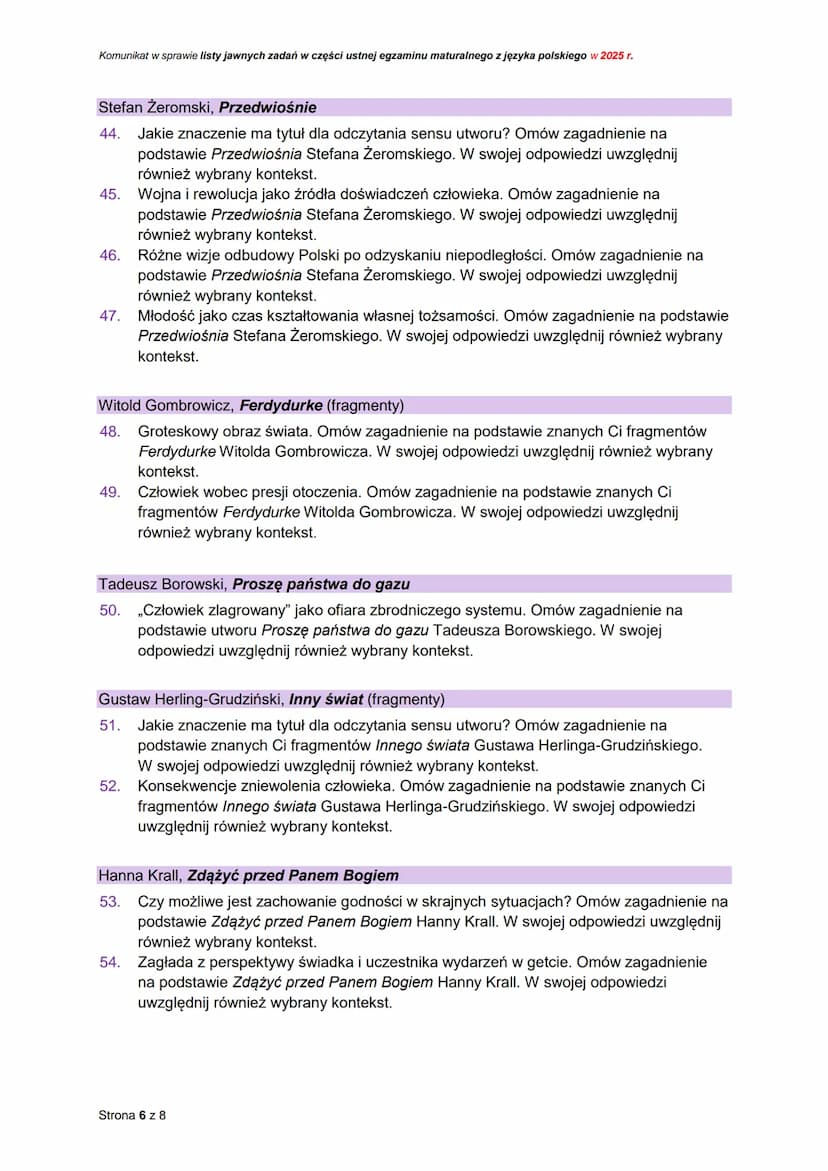 CENTRALNA
KOMISJA
EGZAMINACYJNA
Rodzaj dokumentu:
Egzamin:
Przedmiot:
Komunikat dyrektora Centralnej
Komisji Egzaminacyjnej
z 20 sierpnia 20