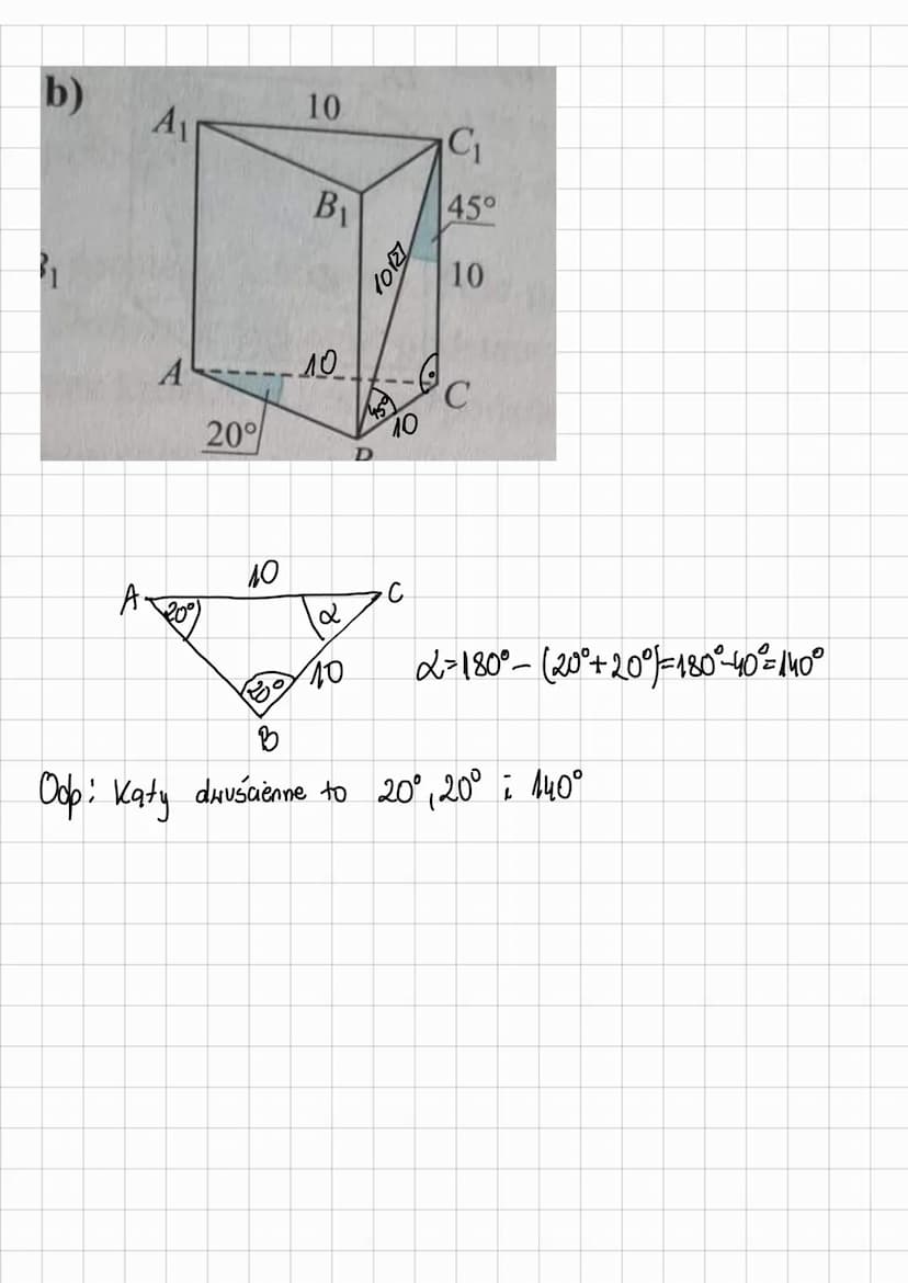 <h3 id="introduction">Introduction</h3>
<p>In the figure, a triangular prism is shown. Assume the given data as on the figure and calculate 