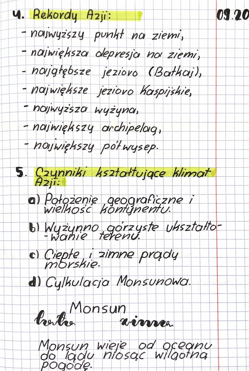 dekcjon
Temat: Sroolowisko przyrodnicze
Azji.
1. Azjo, to kontynent wyżynno-
-gorzysty, 75% powierzchni
zájmują gory i wyżyny,
2. Kontrasty 