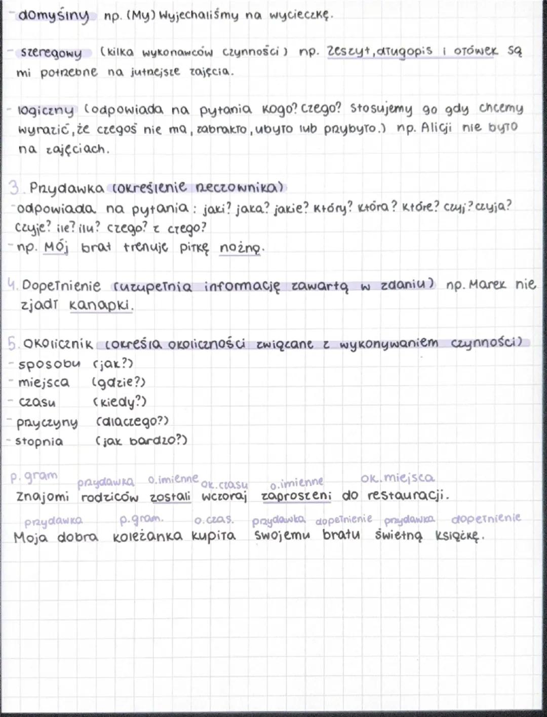 Zdanie pojedyncze i złożone

wypowiedzenie

zdania

zdania
pojedyncze
(jedno oneczenie)
zdania złożone
(dwa lub więcej oneczeń)
równoważnik 