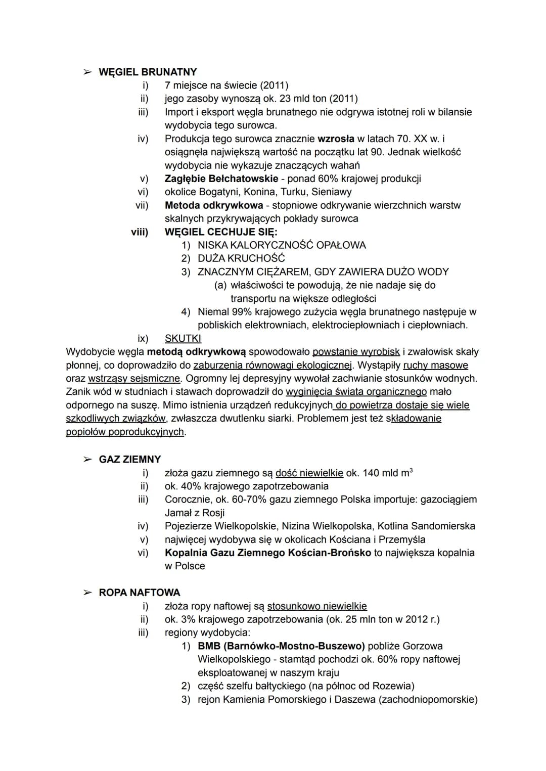 GÓRNICTWO W POLSCE
> WĘGIEL KAMIENNY
i) wydobycie od wielu lat się zmniejsza
ii)
Polska czołowym producentem węgla kamiennego na świecie (20