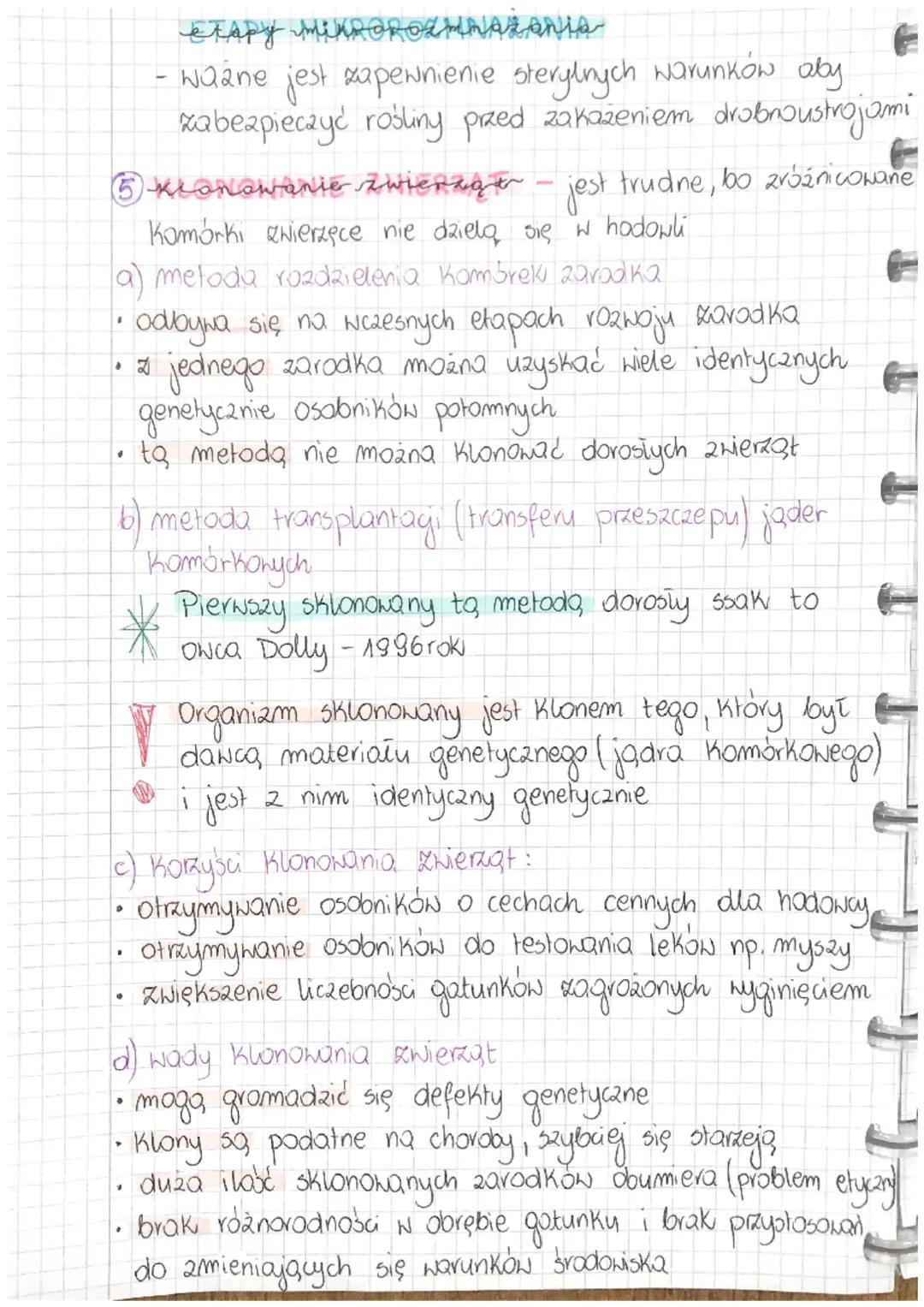LEKCJA

Temat: KLONOWANIE ORGANIZMÓW I KOMÓREK.
Klanowanie
① KLONOWANIE - to twoRene genetycanych kopi
organizmów, pojedyńczych komórek lub 