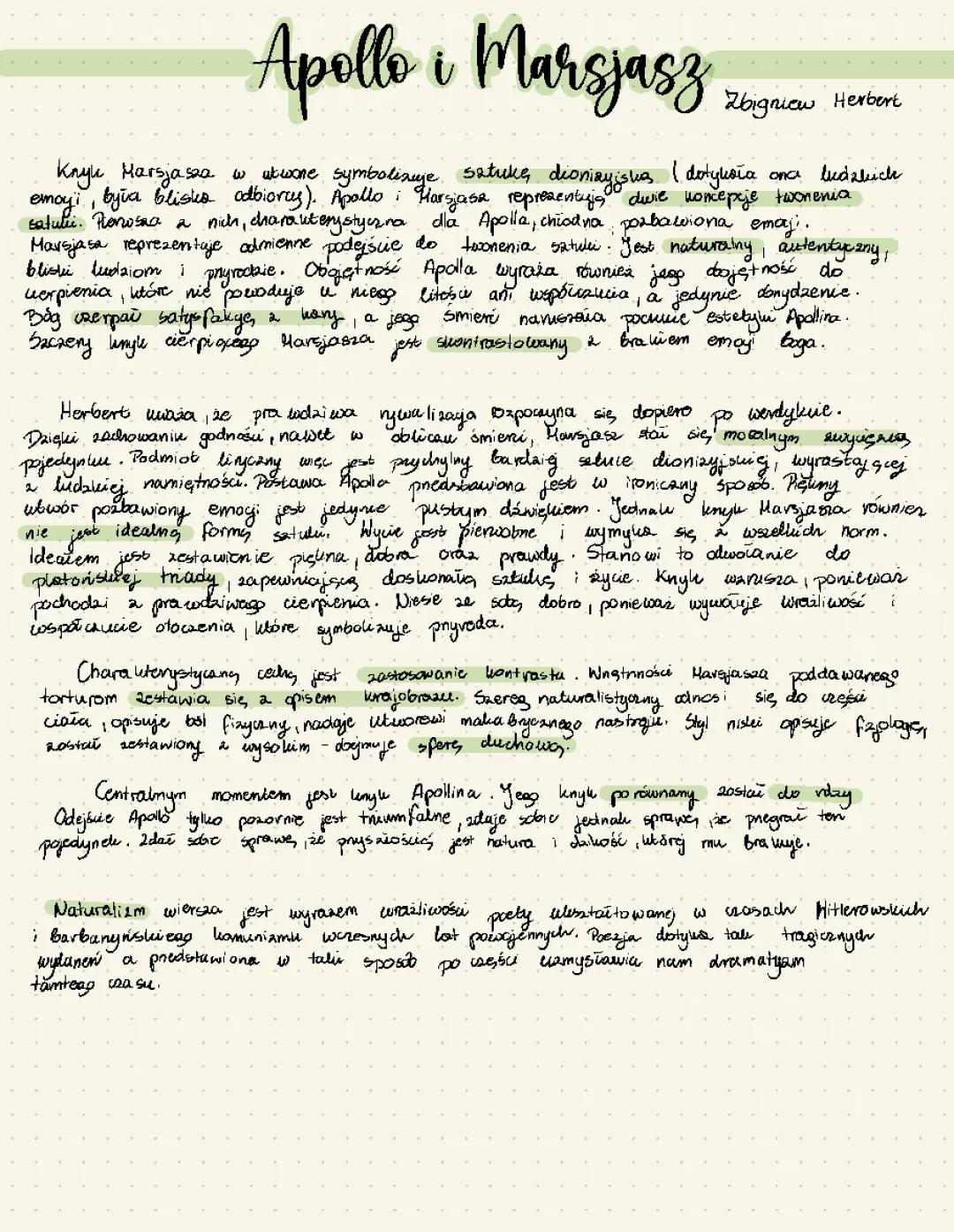 ,,Apollo i Marsjasz’’ Zbigniew Herbert