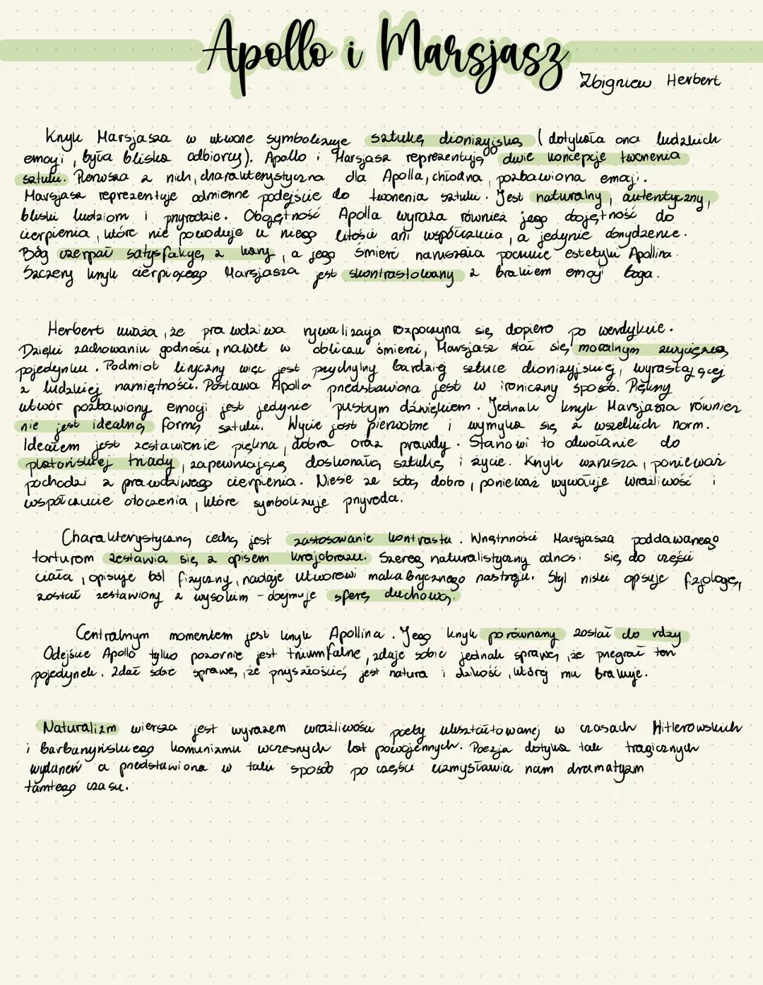 Apollo i Marsjasz
Zbigniew Herbert
1
Knyu Marsjasza utwore symbolizuge satukę, dioniayiską I dotyksła ona ludzhich
byva bliska odbiorcy). Ap