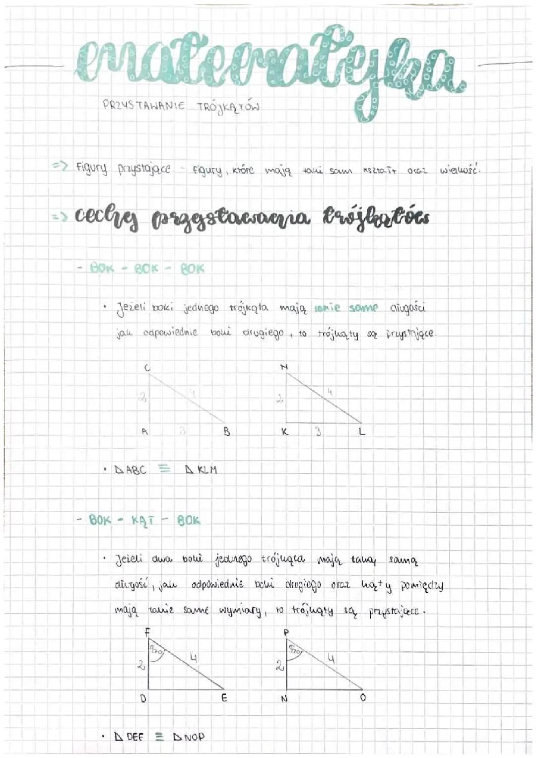Przystawanie trójkątów