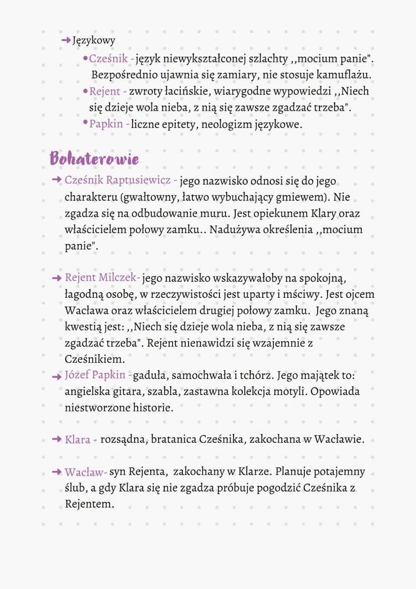 .
●
•
•
Gatunek komedia
Rodzaj - dramat
·
Narrator brak
Czas i miejsce akcji
Czas akcji
• XVIII lub XIX wiek
→ Miejsce akcji
Komizm
·
-
• za