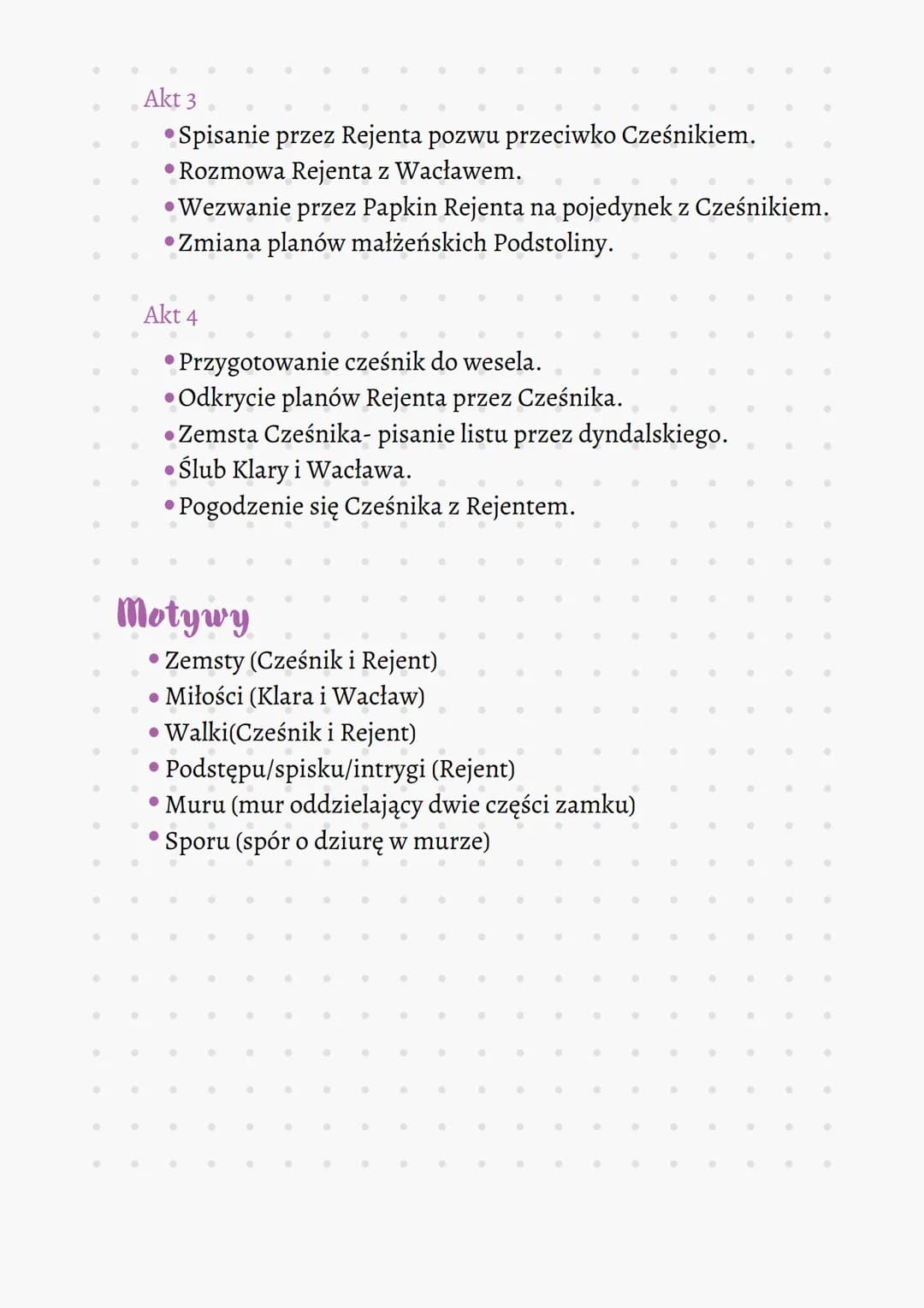 .
●
•
•
Gatunek komedia
Rodzaj - dramat
·
Narrator brak
Czas i miejsce akcji
Czas akcji
• XVIII lub XIX wiek
→ Miejsce akcji
Komizm
·
-
• za