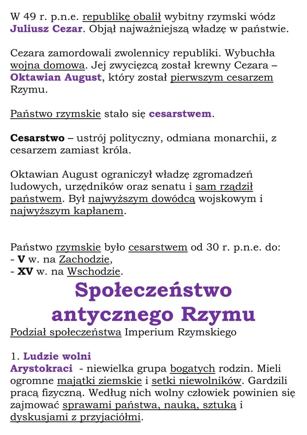 Antyczny Rzym
KL 5, Cały dział III, GWO
Od republiki do cesarstwa
Miasto Rzym powstało z osady istniejącej od X w. p.n.e.
Rzymianie uważali,
