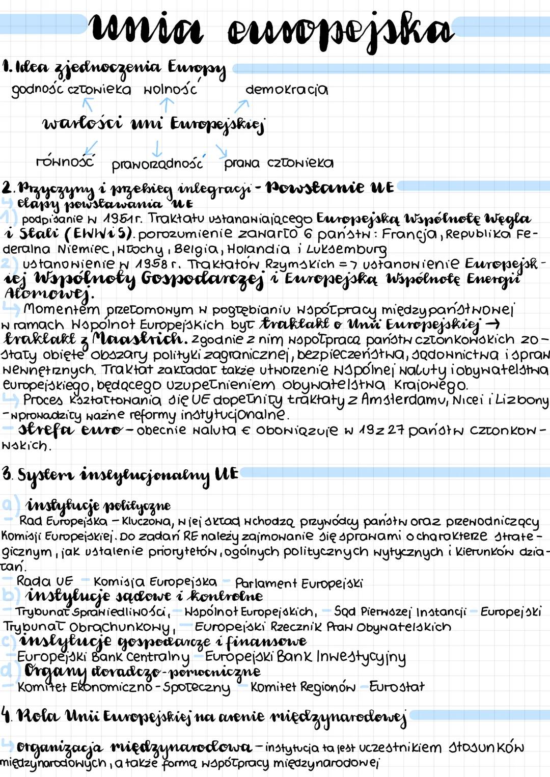 unia europejska
1. Idea zjednoczenia Europy
godnośc człowieka wolność
个
demokracia
wartości uni Europejskiej
↓
równość praworządność prawa c
