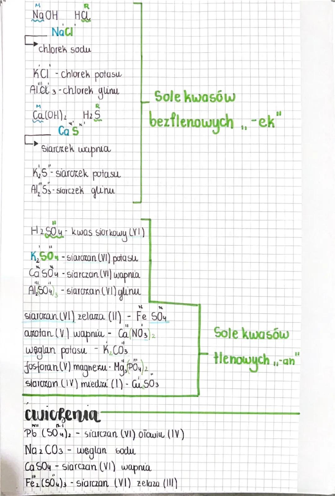 Weory inating soli
SULE wiarki chemiczne, które zawieraja, hationy.
metali (lub kationy amonu) oraz aniony resht
kwasowych.
Sole zbudowane s