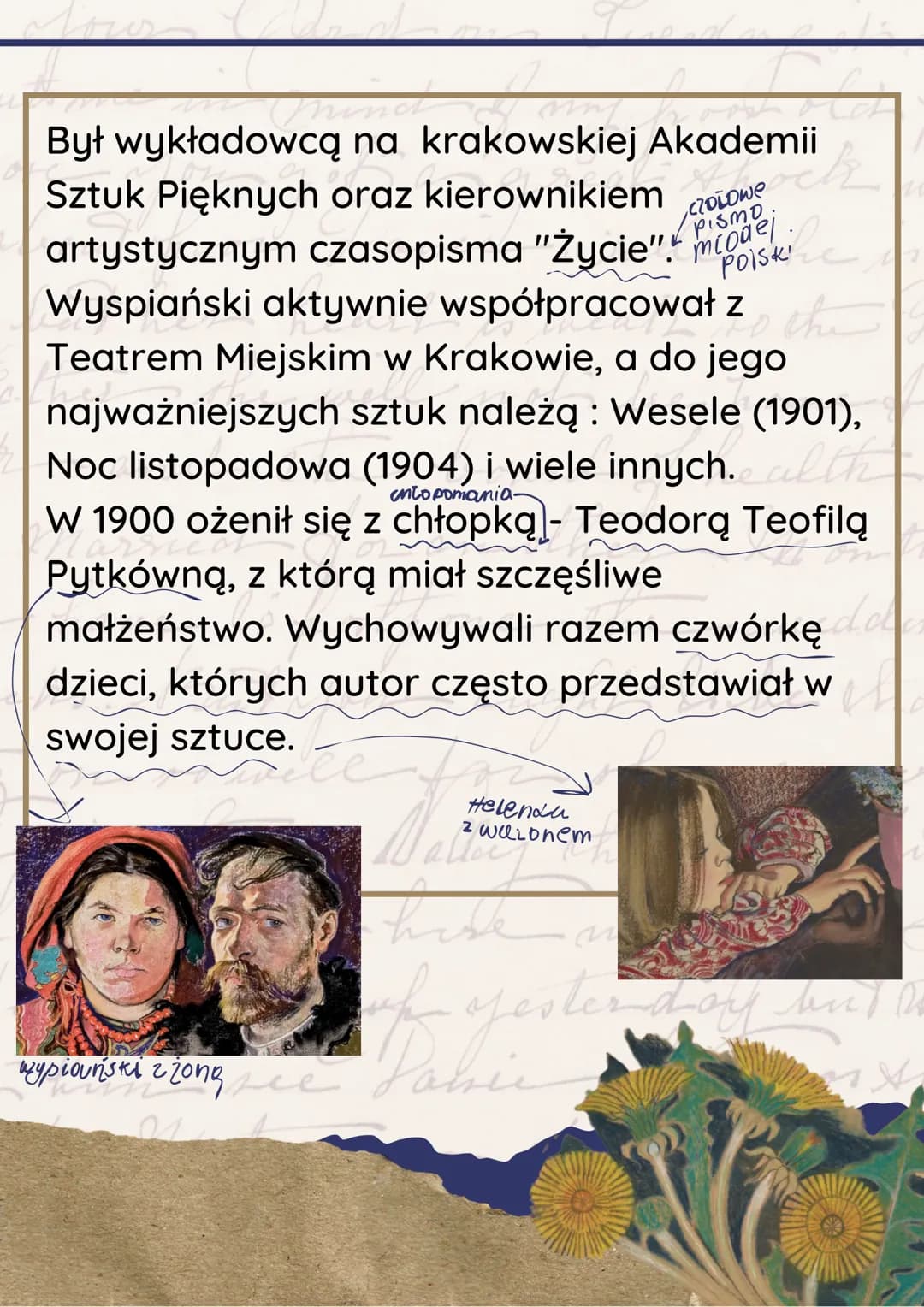 Stanisław
Wyspiański
ملا نار مره
thes the will not re
he
Dramatopisarz, poeta, malarz... Tworzył
wiele oryginalnych rzeczy, a nawet stworzył