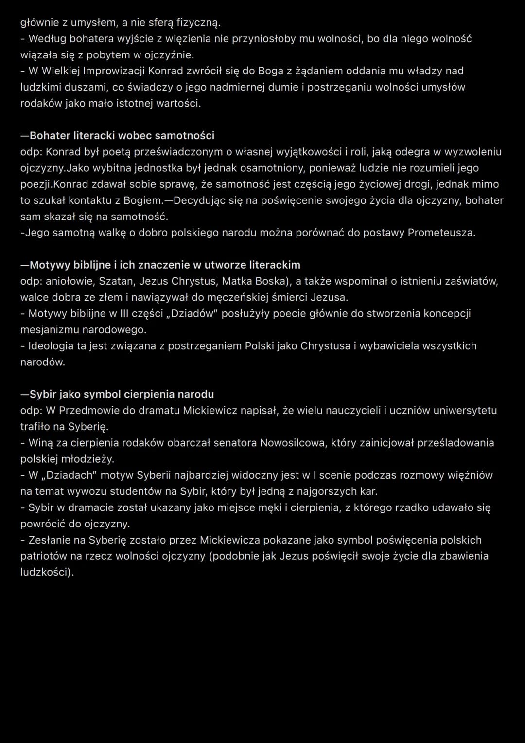 Polski
-Bunt wobec zła. Omów zagadnienie na podstawie
odp: Największym buntownikiem w dramacie jest Konrad, który w Wielkiej Improwizacji
sp