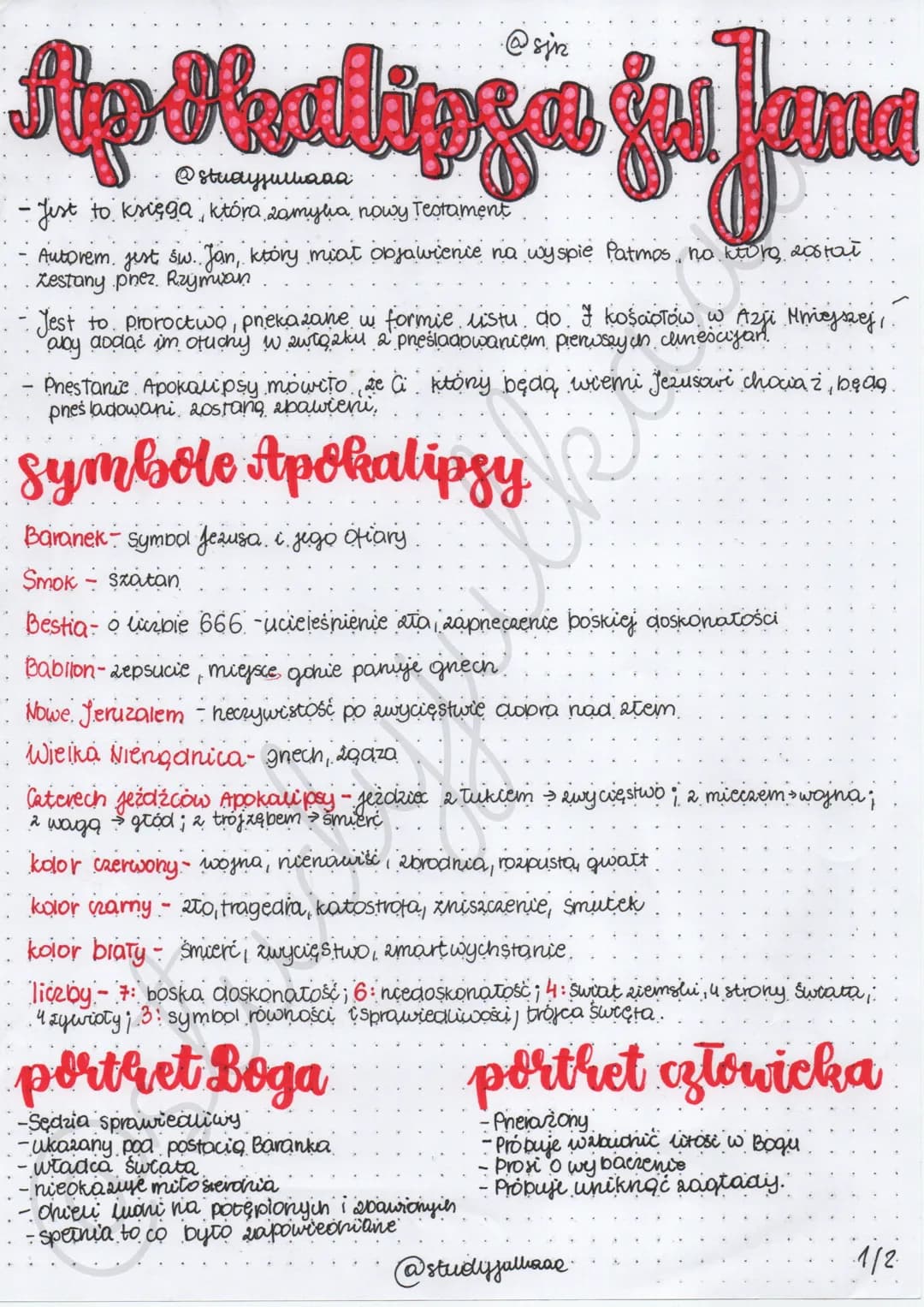 Ap Headlipsa ju kana
@studyulmaaa
- Jest to księga która zamylia nowy Testament
Autorem jest św. Jan, ktory miat objawienie na wyspie Patmos