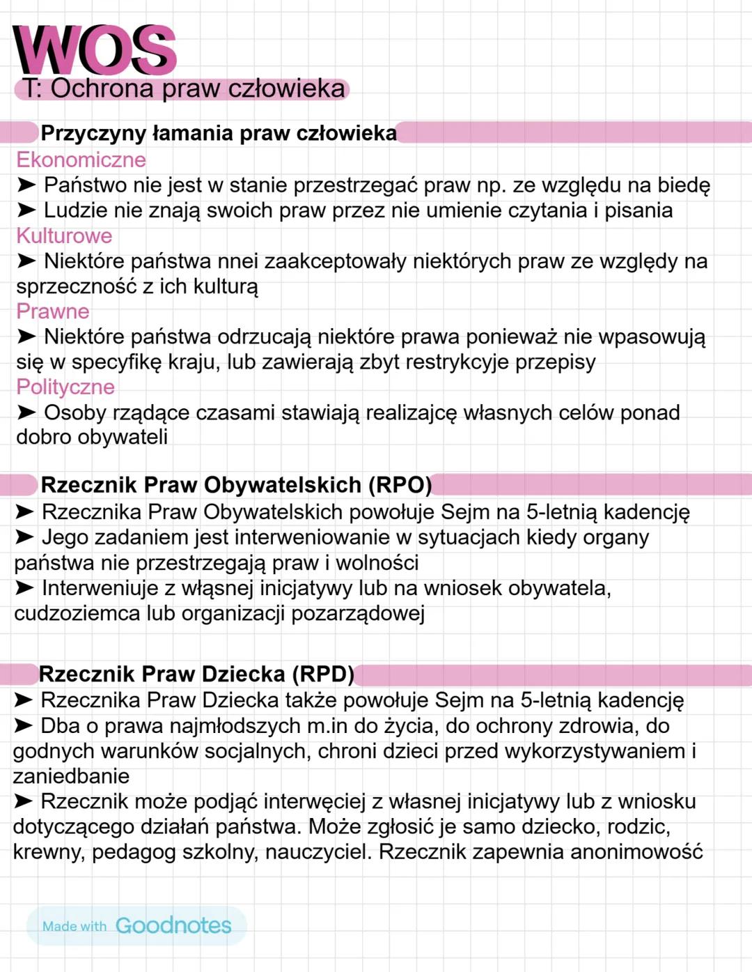 Ochrona praw człowieka - wos klasa 8