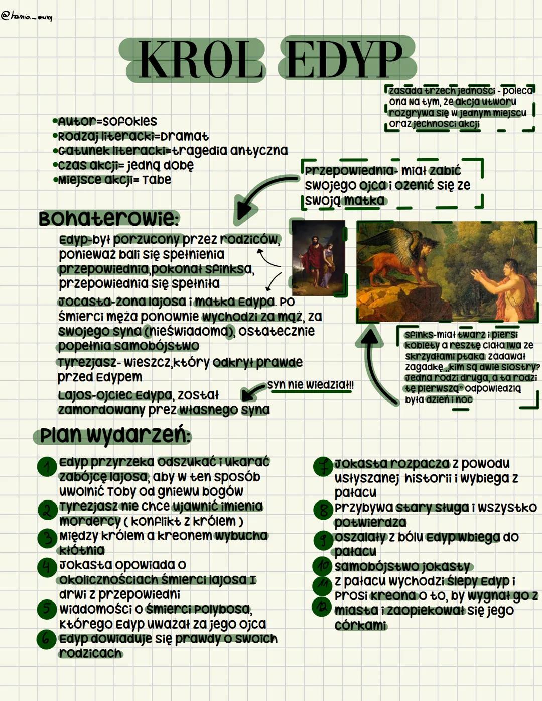 @hania_muxy
KROL EDYP
Autor=Sofokles
•Rodzaj literacki-Dramat
Gatunek literacki-tragedia antyczna
czas akcji= jedną dobę
•Miejsce akcji= Tab