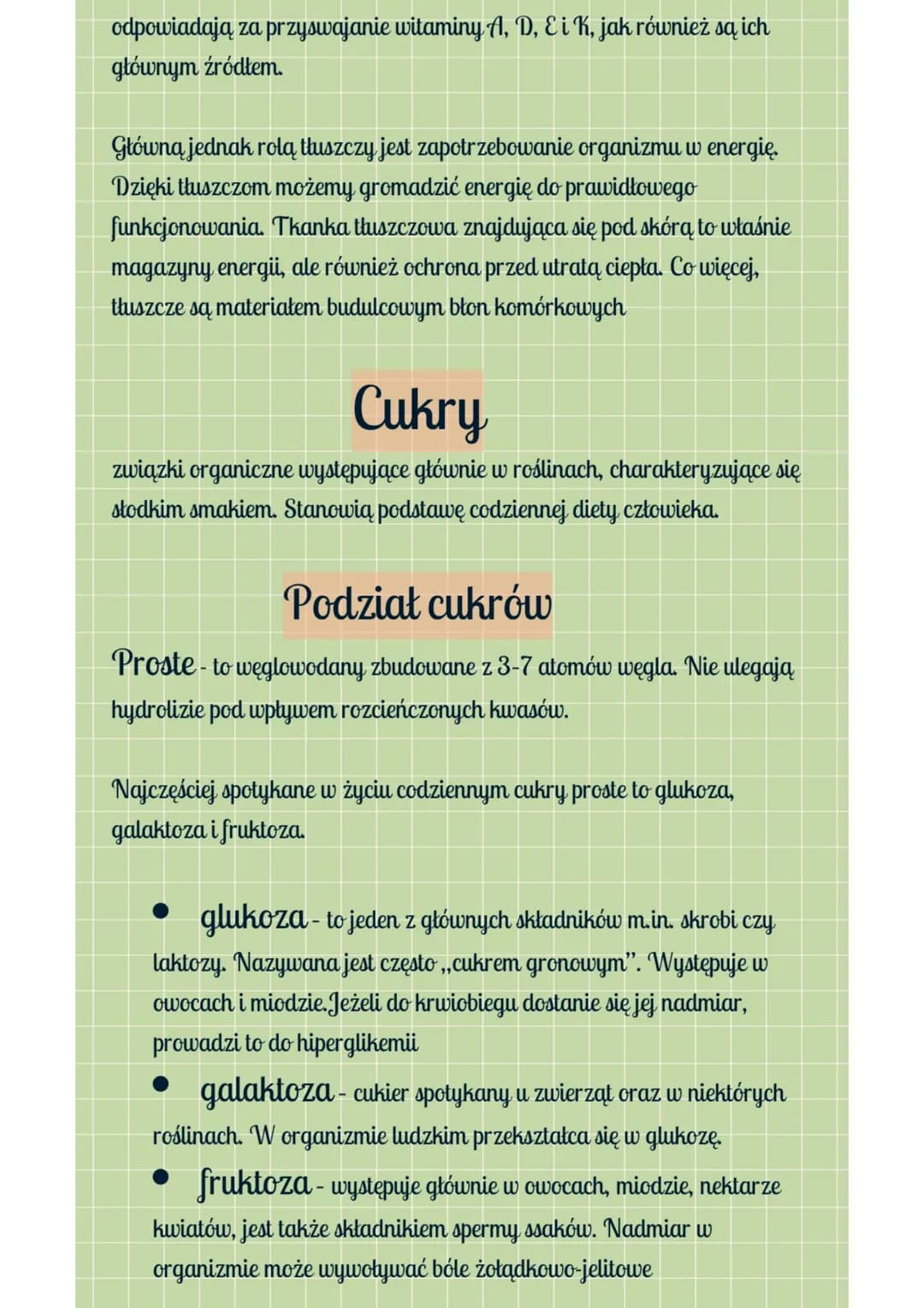 Białka, tłuszcze i cukry należą do substancji chemicznych, które są
niezbędne do prawidłowego funkcjonowania organizmu. Pełnią one różne
fun