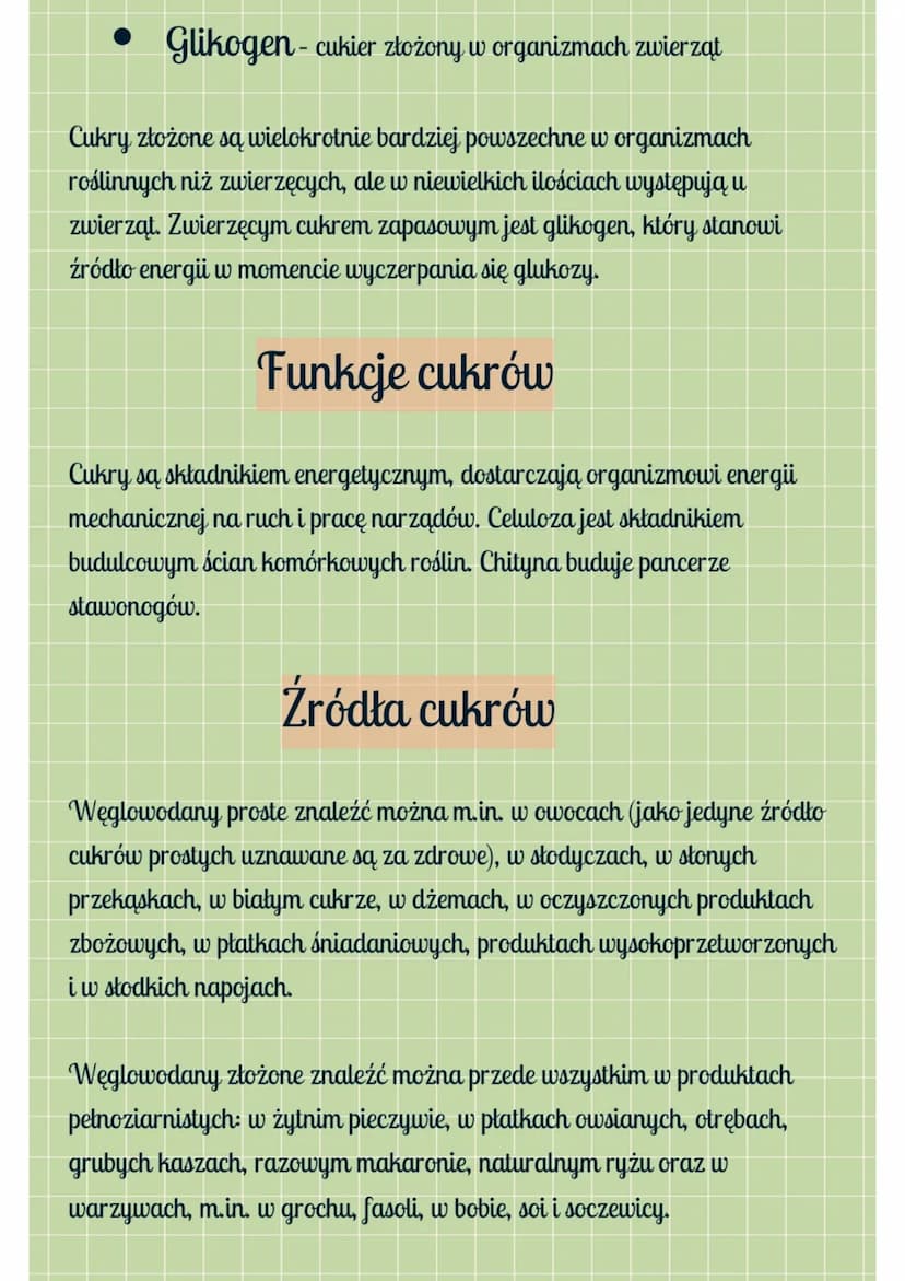 Białka, tłuszcze i cukry należą do substancji chemicznych, które są
niezbędne do prawidłowego funkcjonowania organizmu. Pełnią one różne
fun