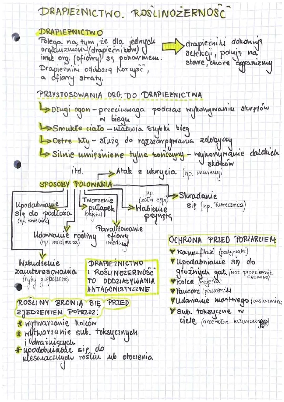 Drapieznictwo. Roślinność klasa 8 biologia