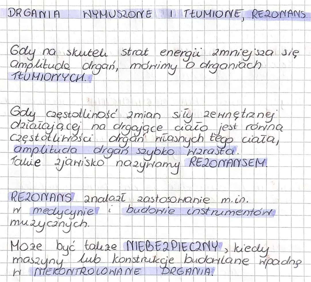 Drgania Wymuszone i Tłumione: Rezonans i Przykłady