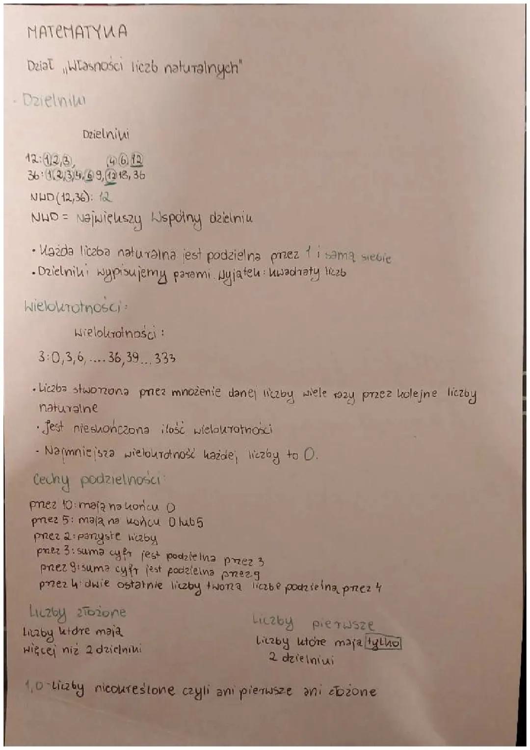 Matematyka Własności liczb Naturalnych