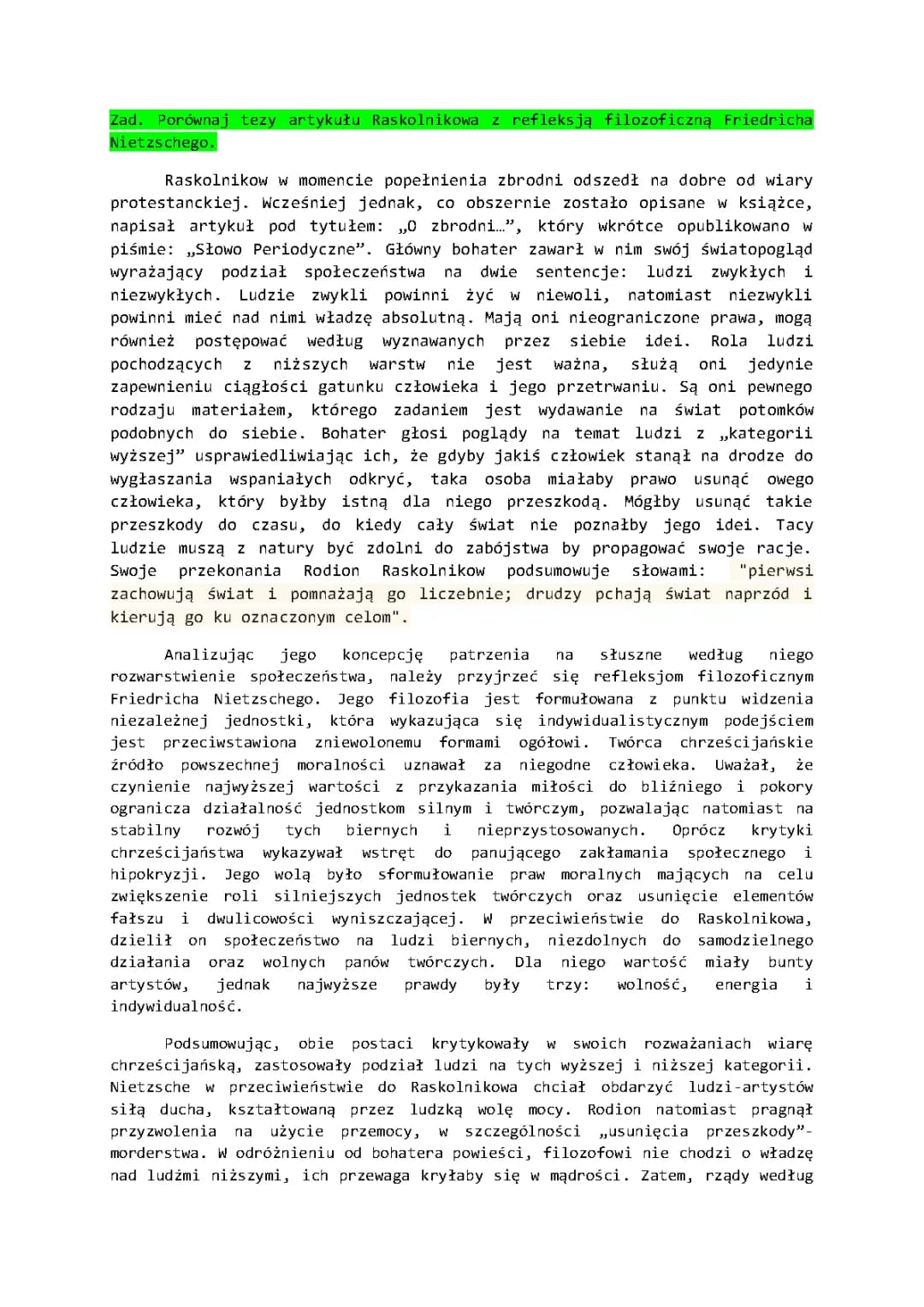 Światopogląd Raskolnikowa w 'Zbrodni i karze' - Filozofia Nietzschego i Nihilizm