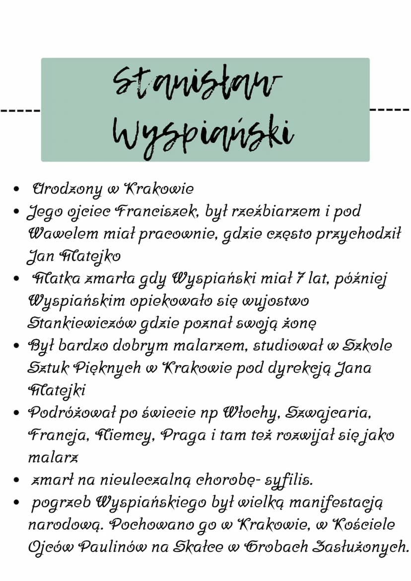 Geneza Wesela
Geneza
Stanisław Wyspiański Geneza
20 listopada 1900 roku odbyło się wesele Lucjana Rydla z
Jadwigą Flikołajczykówną. Ślub był