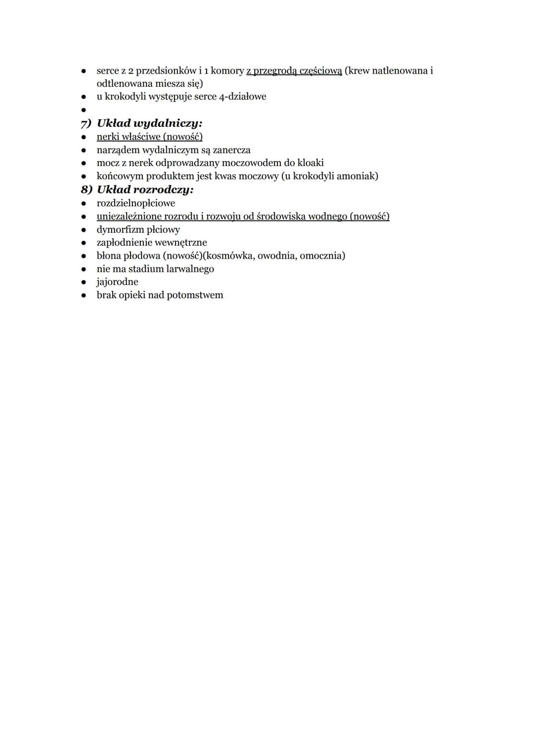 1) Systematyka:
Gromada: gady
Rząd: żółwie (np. żółw błotny)
Rząd: krokodyle (np. krokodyl różańcowy)
Rząd: hatterie (np. hatteria)
Rząd: łu