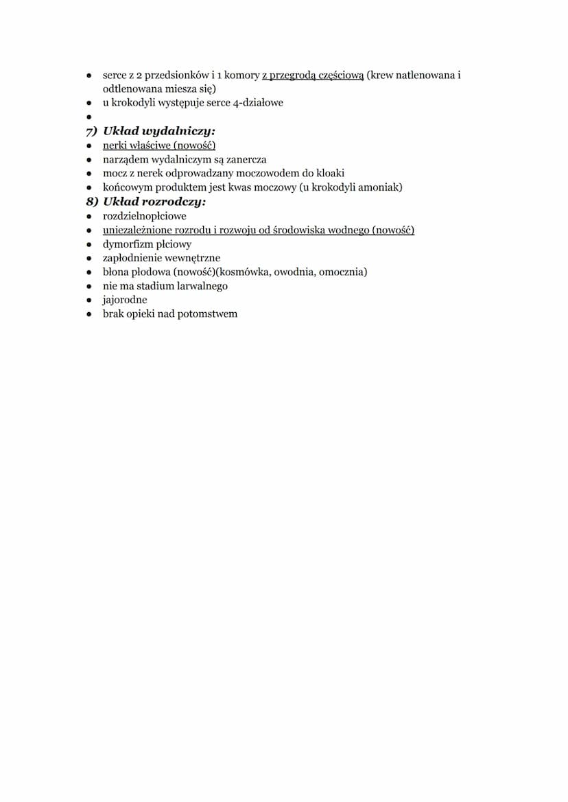 1) Systematyka:
Gromada: gady
Rząd: żółwie (np. żółw błotny)
Rząd: krokodyle (np. krokodyl różańcowy)
Rząd: hatterie (np. hatteria)
Rząd: łu