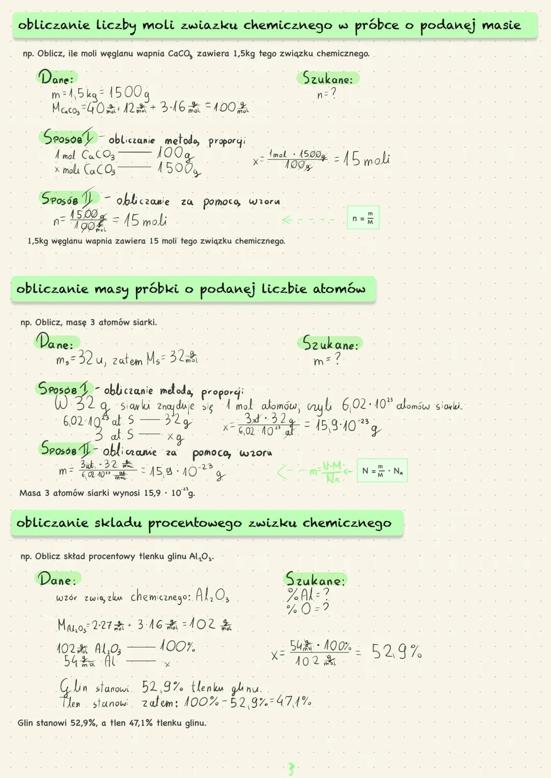 CHEMIA NIEORGANICZNA
IV. Stechiometria. obliczanie liczby atomu w próbce pierwiastka chemicznego
1 at. S - 32 u
x at. S 32 6,02 10" u
X =
1 