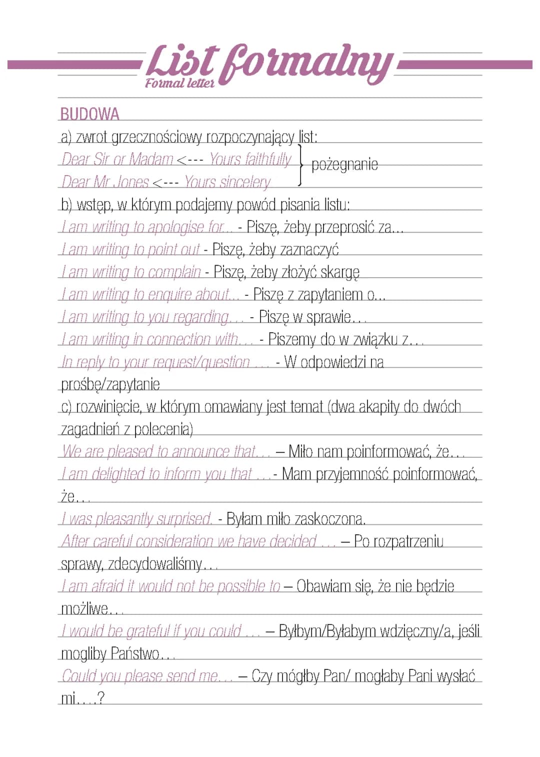 List formalny i nieformalny po angielsku - wzory i przykłady na maturę i nie tylko