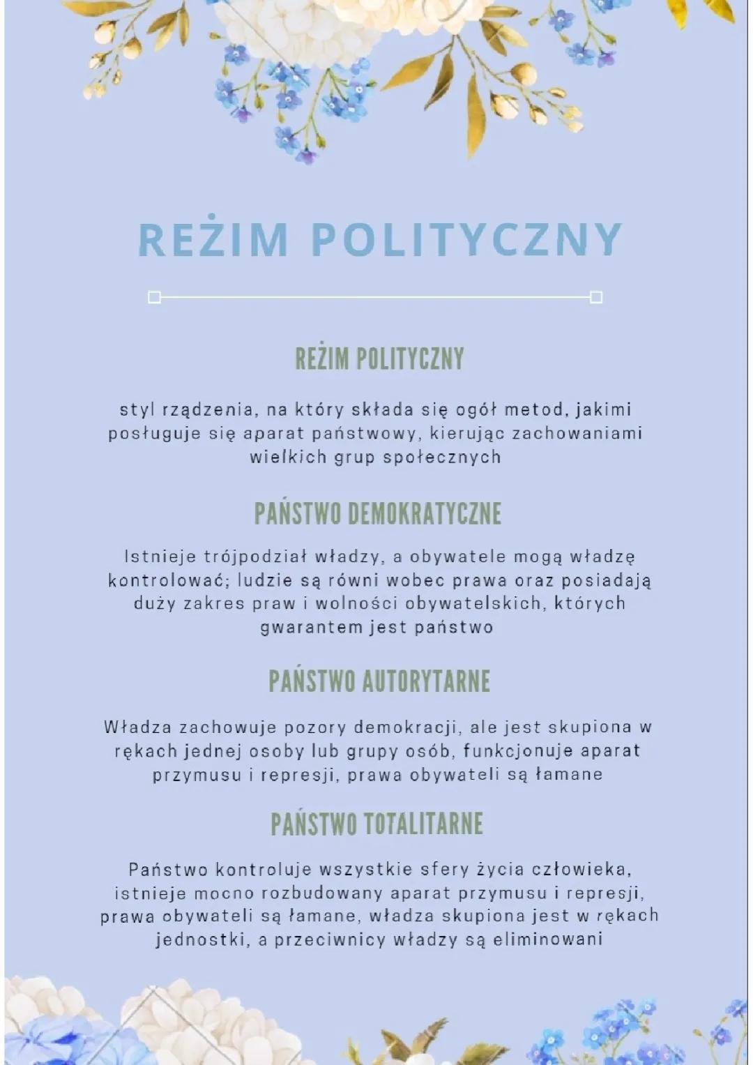 Reżim Polityczny: Rodzaje, Przykłady i Cechy w Polsce i na Świecie